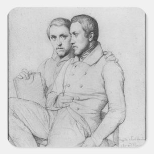 Sticker Carré Double portrait de Hippolyte et Paul Flandrin