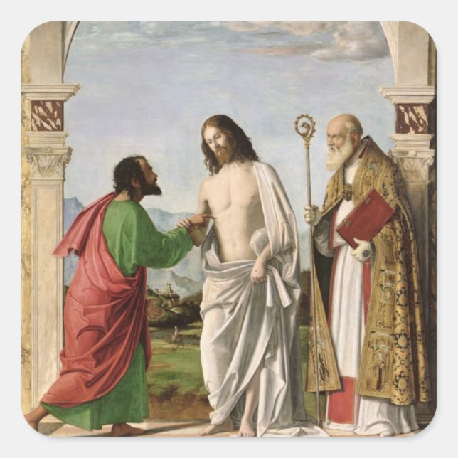 Sticker Carré Doubting Thomas with St. Magnus, c.1504-05 (Devant)