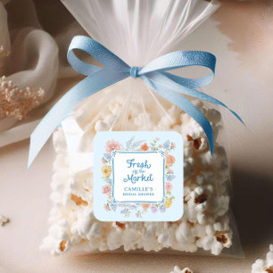 Sticker Carré Douce Mariée Fraîche du Marché Bleu