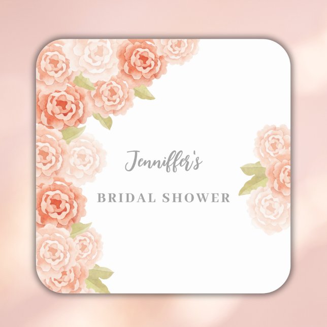 STICKER CARRÉ DOUCEAU ACRÉLIQUE FLEURS MARIAGE (Créateur téléchargé)