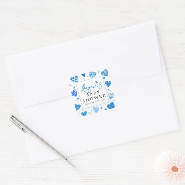 Sticker Carré Douceur | Baby Shower (Enveloppe)