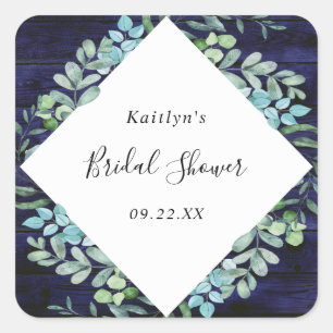 Sticker Carré Douceur botanique Eucalyptus Baby Shower