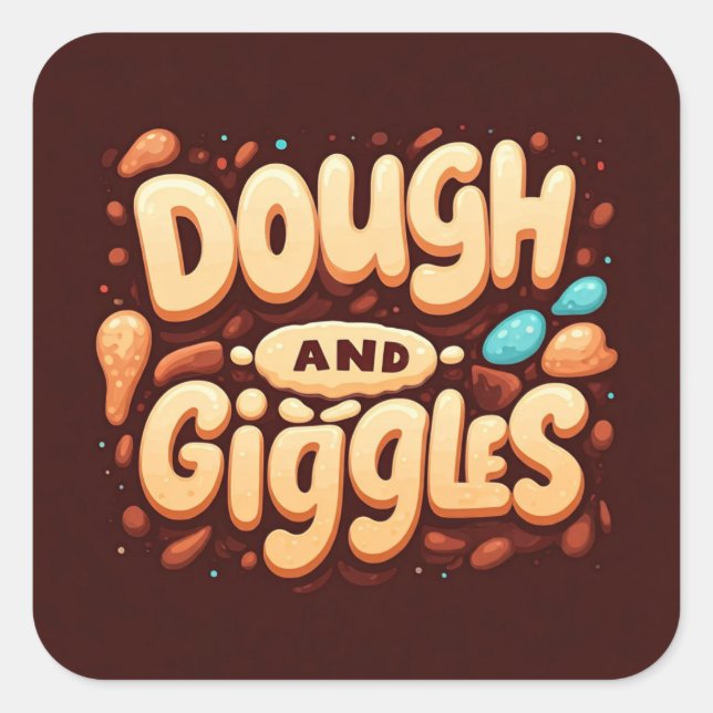 Sticker Carré Dough et Giggles (Devant)