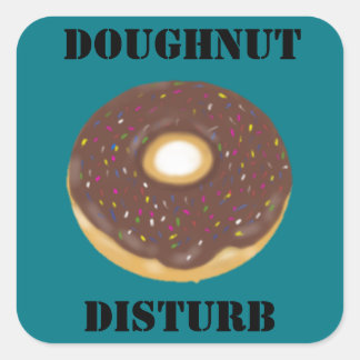 Sticker Carré Doughnut ne dérange pas l'autocollant