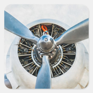 Sticker Carré Douglas DC-3 Aircraft. Hélice