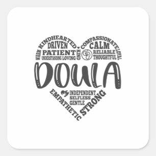 Sticker Carré Doula, soutien à la grossesse, accouchement