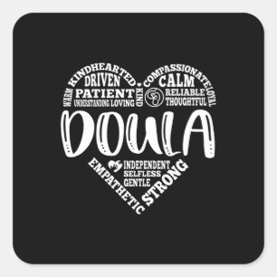 Sticker Carré Doula, soutien à la grossesse, accouchement