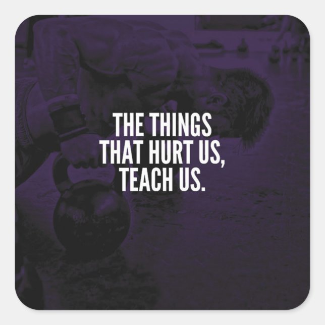 Sticker Carré Douleur - Entraînement Mots Inspirationnels - Kett (Devant)