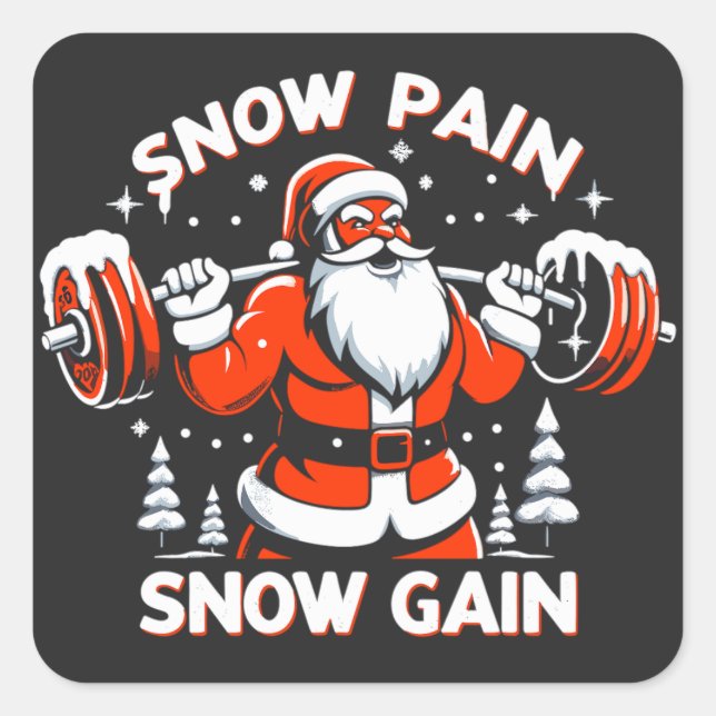 Sticker Carré Douleur neige Gain de neige Gain Festif de Noël Gy (Devant)
