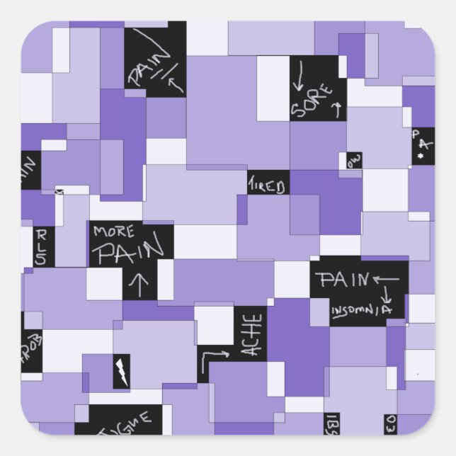 Sticker Carré Douleur violette art modulaire (Devant)