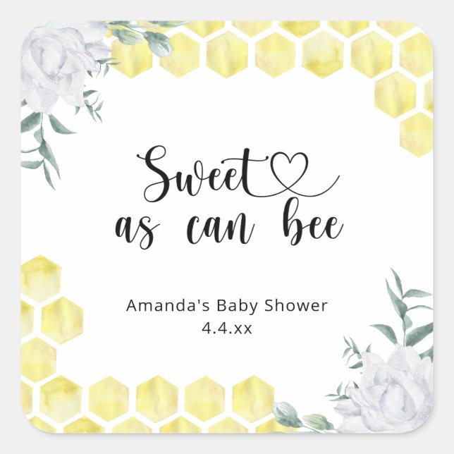 Sticker Carré Doux comme peut l'être une abeille -  (Devant)
