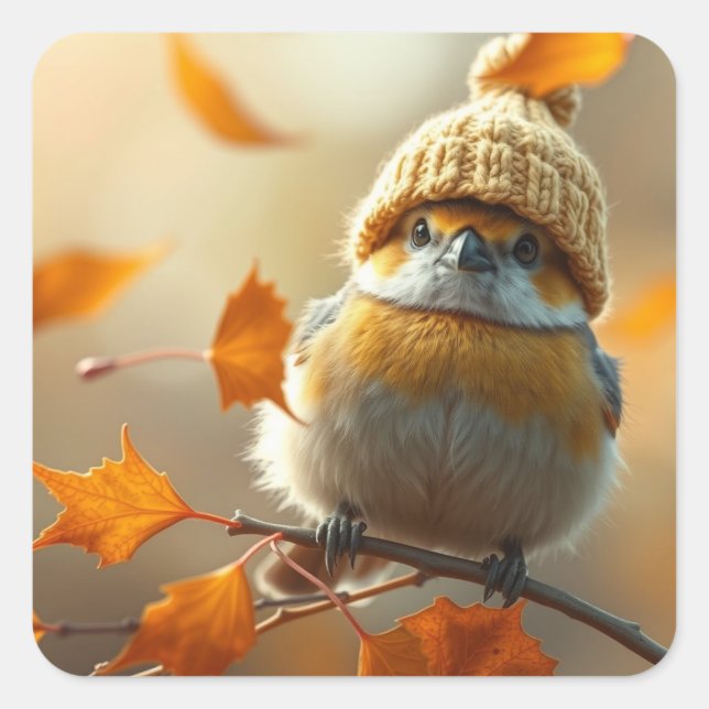 Sticker Carré doux pour petits oiseaux (Devant)