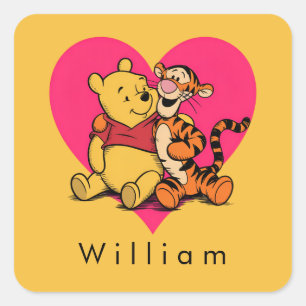 Sticker Carré Doux Winnie l'ourson et Tigger