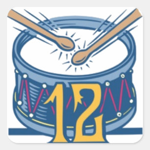 Sticker Carré Douze tambours à tambour