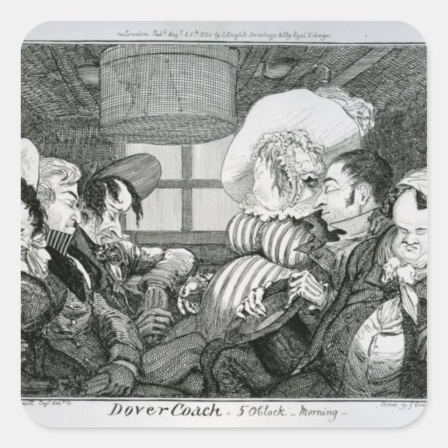 Sticker Carré Dover Coach, 5 heures du matin (Devant)