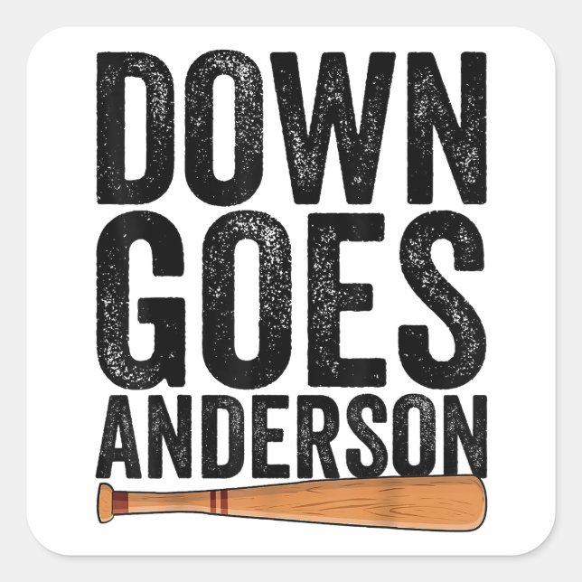 Sticker Carré DOWN GOLF ANDERSON FUNNY BASEBALL cadeau ANDERSON (Devant)