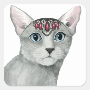 Sticker Carré Downton Cat   Bijoux