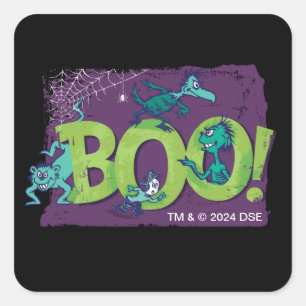 Sticker Carré Dr Seuss BOO ! Graphique d'Halloween