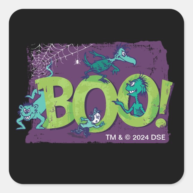 Sticker Carré Dr. Seuss | BOU ! Graphique Halloween (Devant)