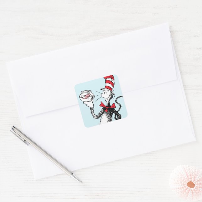 Sticker Carré Dr. Seuss | Le Chat Chapeauté & Krinklebine (Enveloppe)