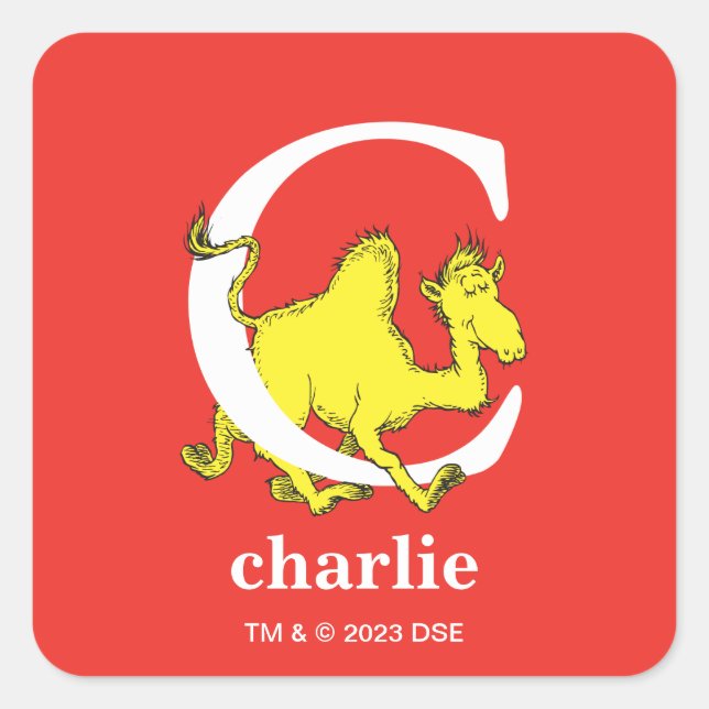 Sticker Carré Dr Seuss's ABC : Letter C - White | Add Your Name (Devant)
