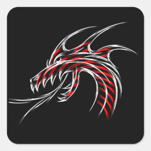 Sticker Carré Dragon