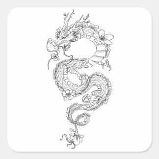 Sticker Carré Dragon