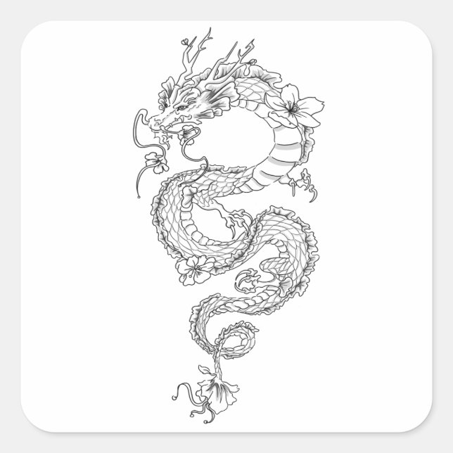 Sticker Carré Dragon (Devant)