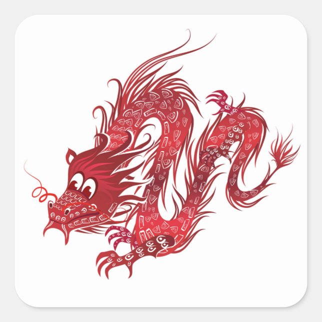 Sticker Carré dragon (Devant)