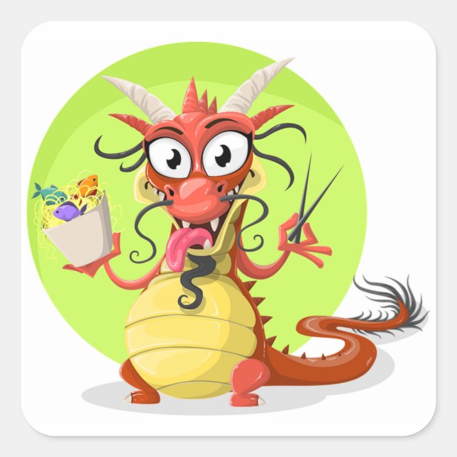 Sticker Carré Dragon (Devant)