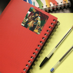 Sticker Carré Dragon de chat de la reine égyptienne