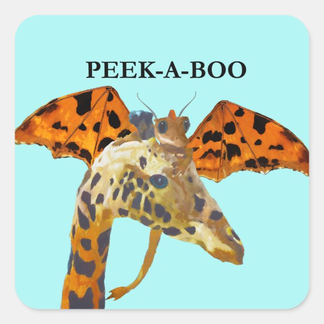 Sticker Carré Dragon et Giraffe (Devant)