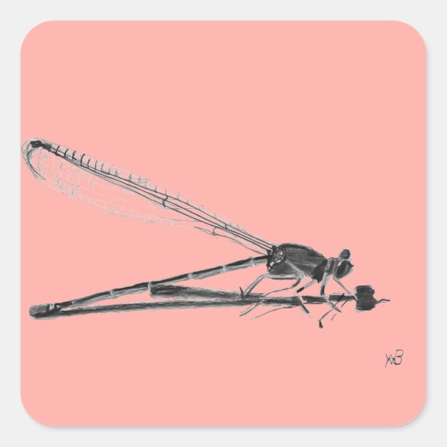 Sticker Carré Dragon Fly (Devant)