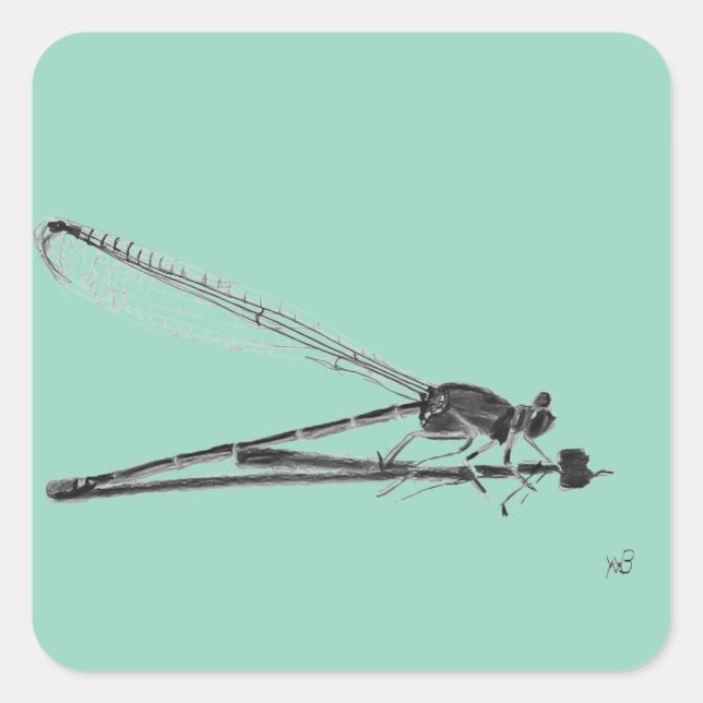 Sticker Carré Dragon Fly (Devant)