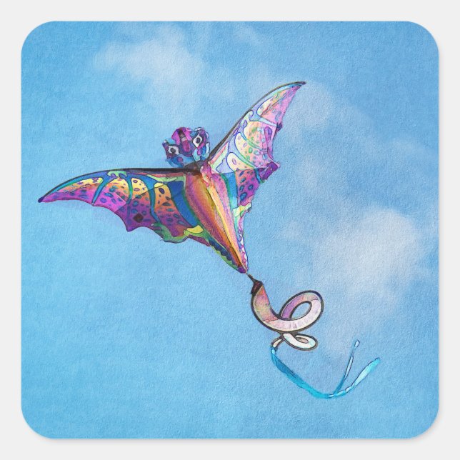 Sticker Carré Dragon Kite (Devant)