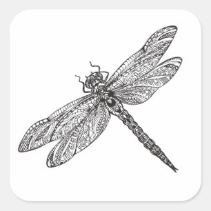 Sticker Carré Dragonfly en style
