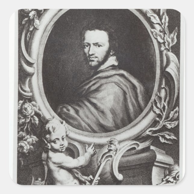 Sticker Carré dramaturge anglais Ben Jonson (Devant)