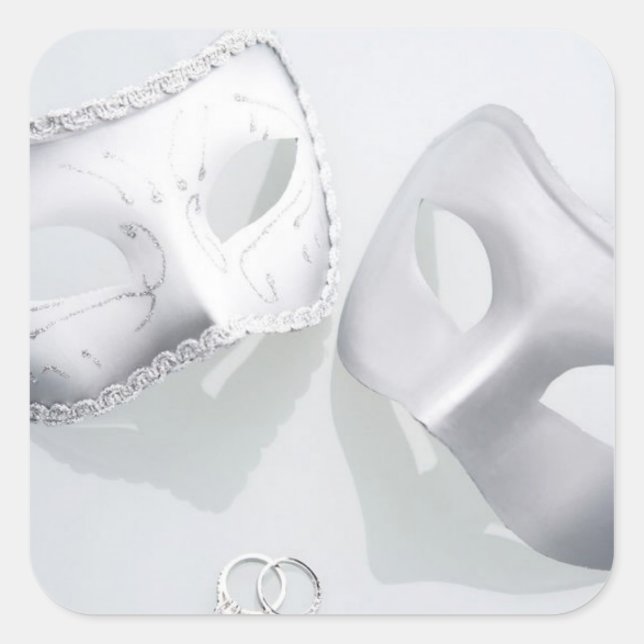 Sticker Carré Drame des anneaux mariages (Devant)