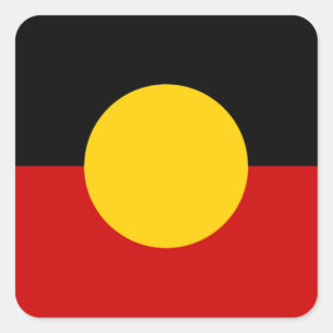 Sticker Carré Drapeau aborigène Australie