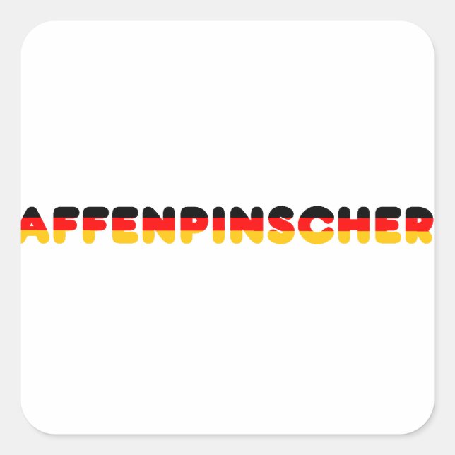 Sticker Carré drapeau affenpinscher dans le nom (Devant)