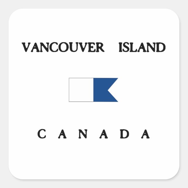 Sticker Carré Drapeau Alpha Dive Canada de l'île de Vancouver (Devant)
