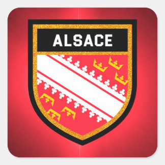 Sticker Carré Drapeau Alsace