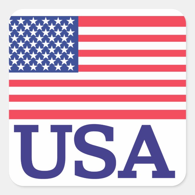 Sticker Carré Drapeau américain (Devant)