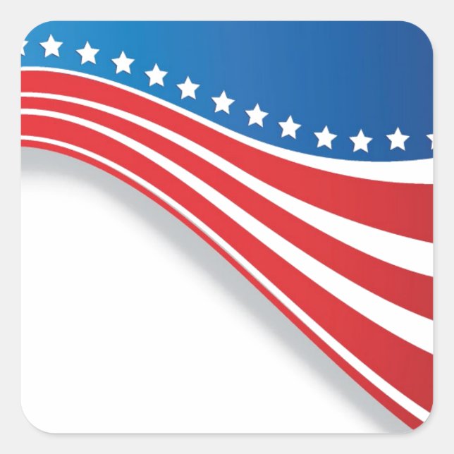 Sticker Carré Drapeau américain (Devant)