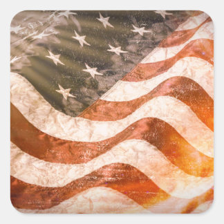 Sticker Carré Drapeau Américain