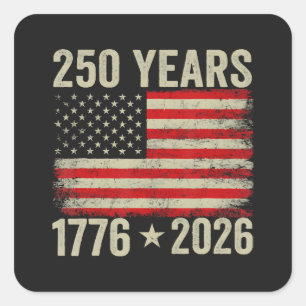 Sticker Carré Drapeau américain 250 ans 1776-2026