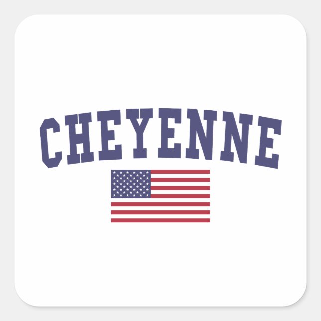 Sticker Carré Drapeau américain Cheyenne (Devant)