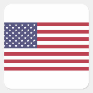 Sticker Carré Drapeau américain - Drapeau américain américain