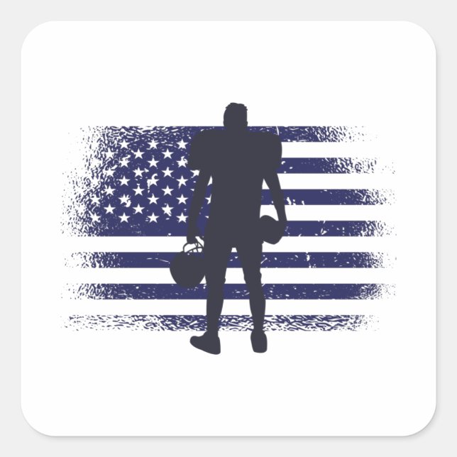 Sticker Carré Drapeau américain Fan Jersey Shirt USA (Devant)