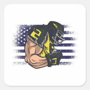 Sticker Carré Drapeau américain Fan Jersey Shirt USA